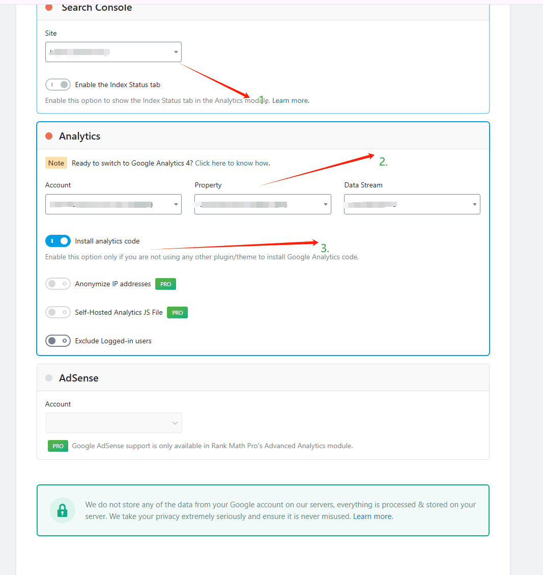 连接谷歌服务登录谷歌账号载入ga4数据 Rank Math教程:WordPress SEO插件实操视频(含PRO详解) – 连接谷歌服务登录谷歌账号载入ga4数据