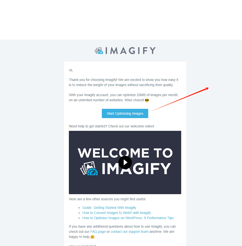 Imagify教程：教你高效压缩图片，提升WordPress加载速度 – imagify邮件，进入邮箱确认