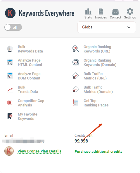 check credit left 批量查询关键词数据 - Keywords Eeveywhere使用教程 – check credit left