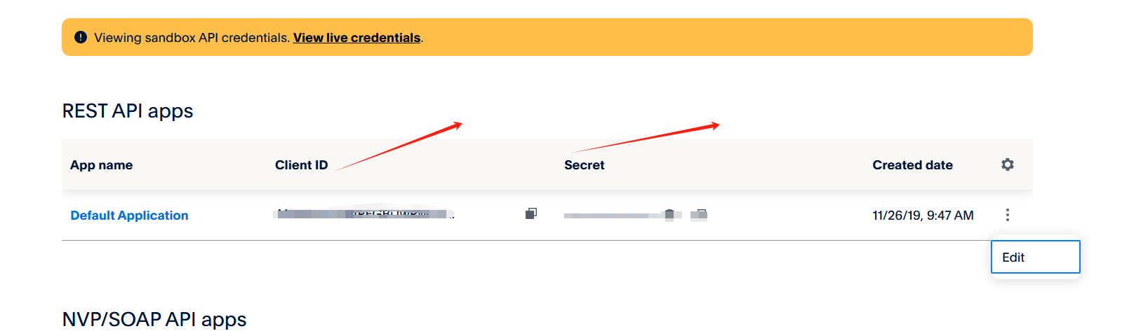 client id and secret 重要沙盒信息
