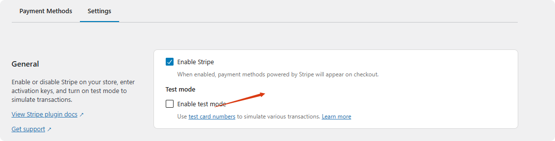 disable test mode Woocommerce连接Stripe支付教程 – disable test mode