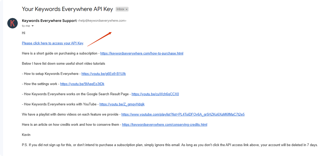 received the api key access link 批量查询关键词数据 - Keywords Eeveywhere使用教程 – received the api key access link
