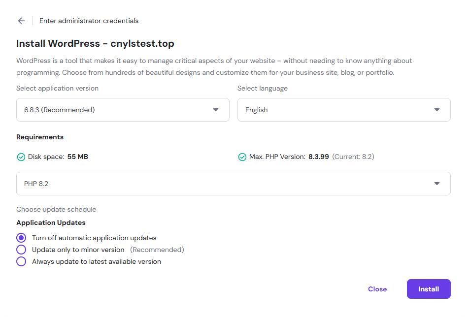 Hostinger主机教程：购买与建站 – 安装 1
