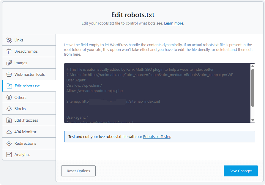Rank Math教程：SEO配置与关键词100分实操（含PRO） – robots设置